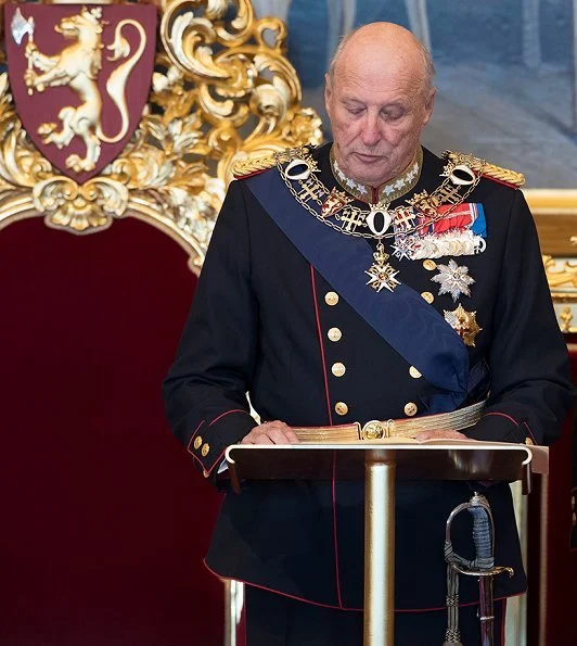 King Harald, Queen Sonja and Crown Prince Haakon attended the opening of 162. Norwegian Parliament in Oslo