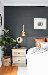 bedroom modern farmhouse dark moody decor refresh navy bedrooms storage room tour swatchpop walls affordable industrial wall tips simple update