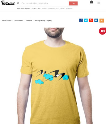 T-shirt with a drawing of Lesser Frigate Birds