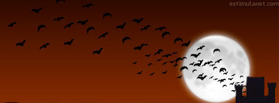 capas para o Facebook halloween, castelos e morcegos