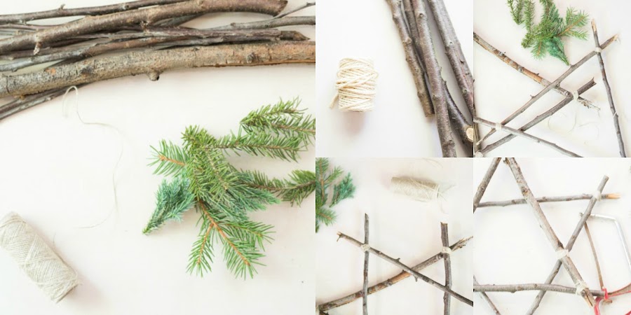 Árbol y estrella de Navidad con palos diy