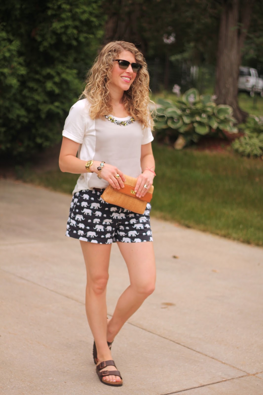 I do deClaire: Elephant Print Shorts and Jeweled Top