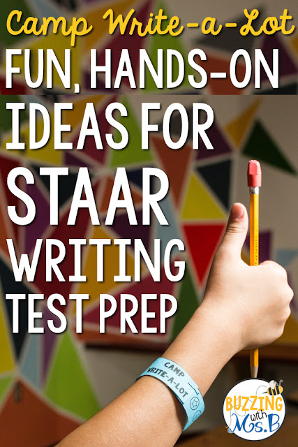 Read about eleven TEKS-aligned stations help your students review everything they’ve learned for their STAAR writing test! Teacher tips are included to help you plan a fun, hands-on test prep camp that students will remember. Turn your classroom into a camp theme and help students practice their skills with interactive anchor charts, sorting activities, and more! Read about eleven TEKS-aligned stations help your students review everything they’ve learned for their STAAR writing test! Teacher tips are included to help you plan a fun, hands-on test prep camp that students will remember. Turn your classroom into a camp theme and help students practice their skills with interactive anchor charts, sorting activities, and more!