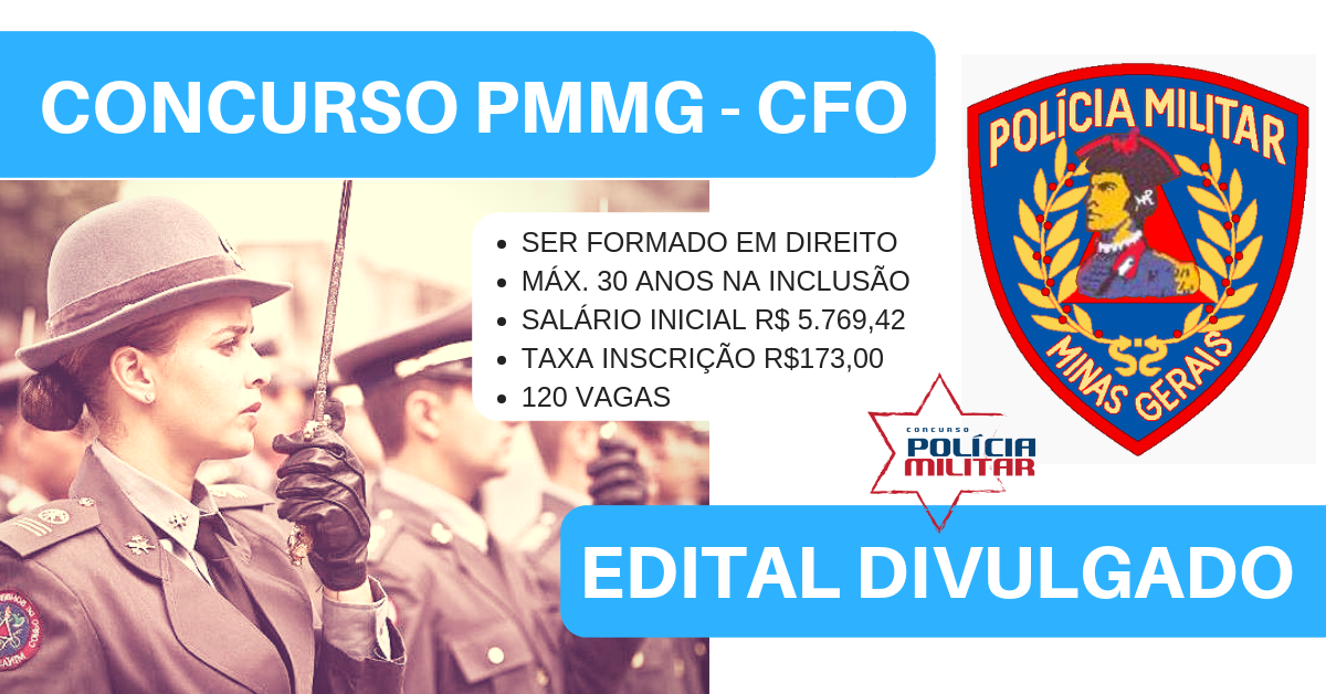 PMMG Divulga Concurso Público com 120 vagas para Oficiais PMMG Divulga Concurso Público com 120 vagas para Oficiais