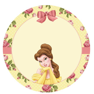 La Bella y la Bestia con Rosas: Wrappers y Toppers para Cupcakes para Imprimir Gratis. Toppers o Etiquetas de Fiesta de La Bella y la Bestia con Rosas.