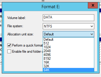 Virtualization Topics Align An Format Disks In 64k