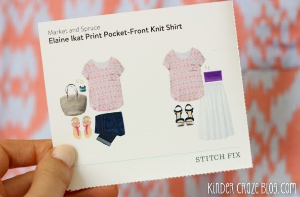 Stitch Fix Elaine Ikat Print Pocket Front Knit Shirt from Market and Spruce