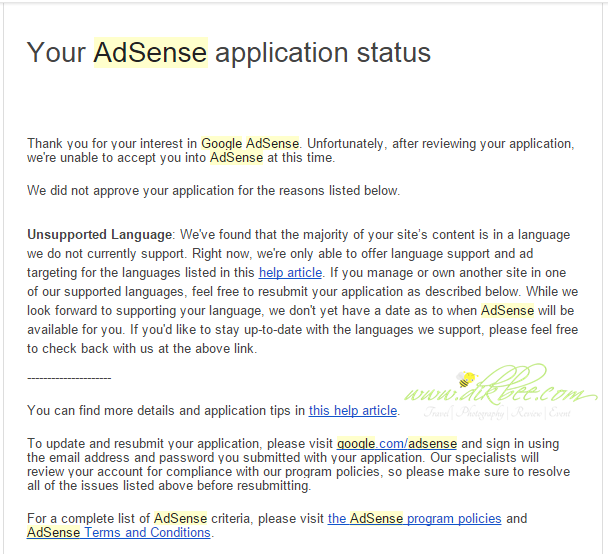 Lulus Google Adsense Di Blog Bahasa Melayu