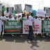 NIGERIAN YOUTH TAKE TO THE STREET OF ABUJA YESTERDAY CALLING ON THE PRESENT GOVERNMENT TO REVIVES THE AJAOKUTA/ ITAKPE STEEL COMPANY LOCATED IN KOGI STATE, NIGERIA