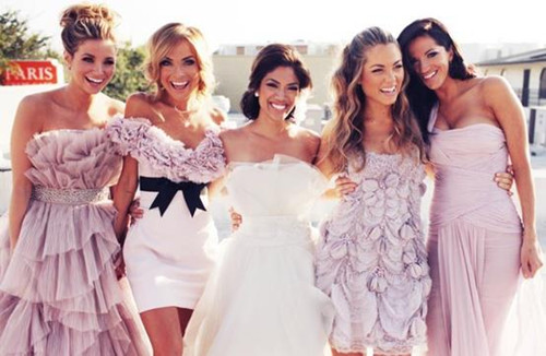 non matching bridesmaids