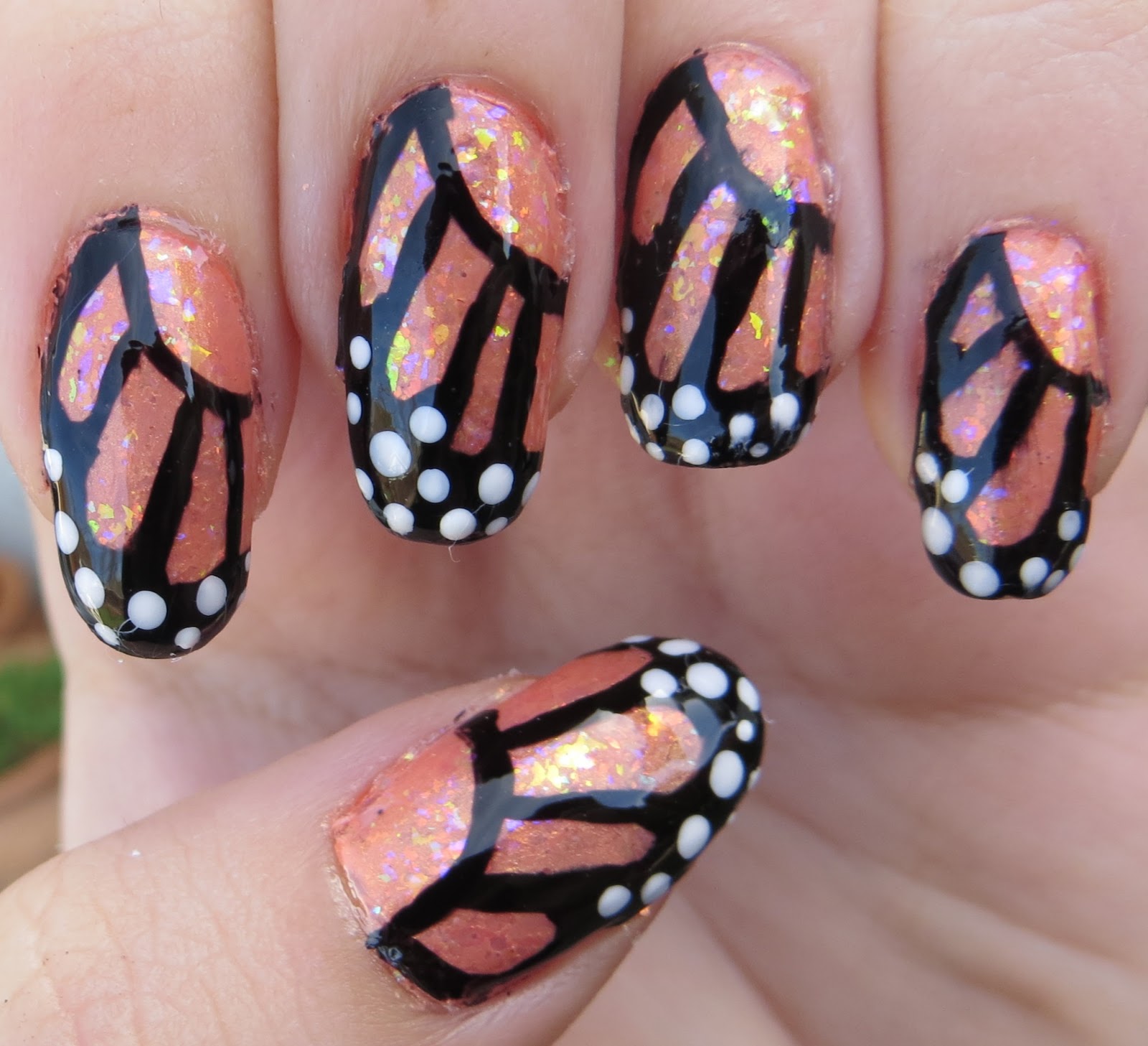 Oh what fun! Monarch Butterfly Wing Nails