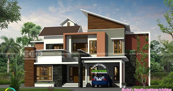 2790 Sq Ft 4 Bhk Mixed Roof House Plan Kerala Home Design And Floor