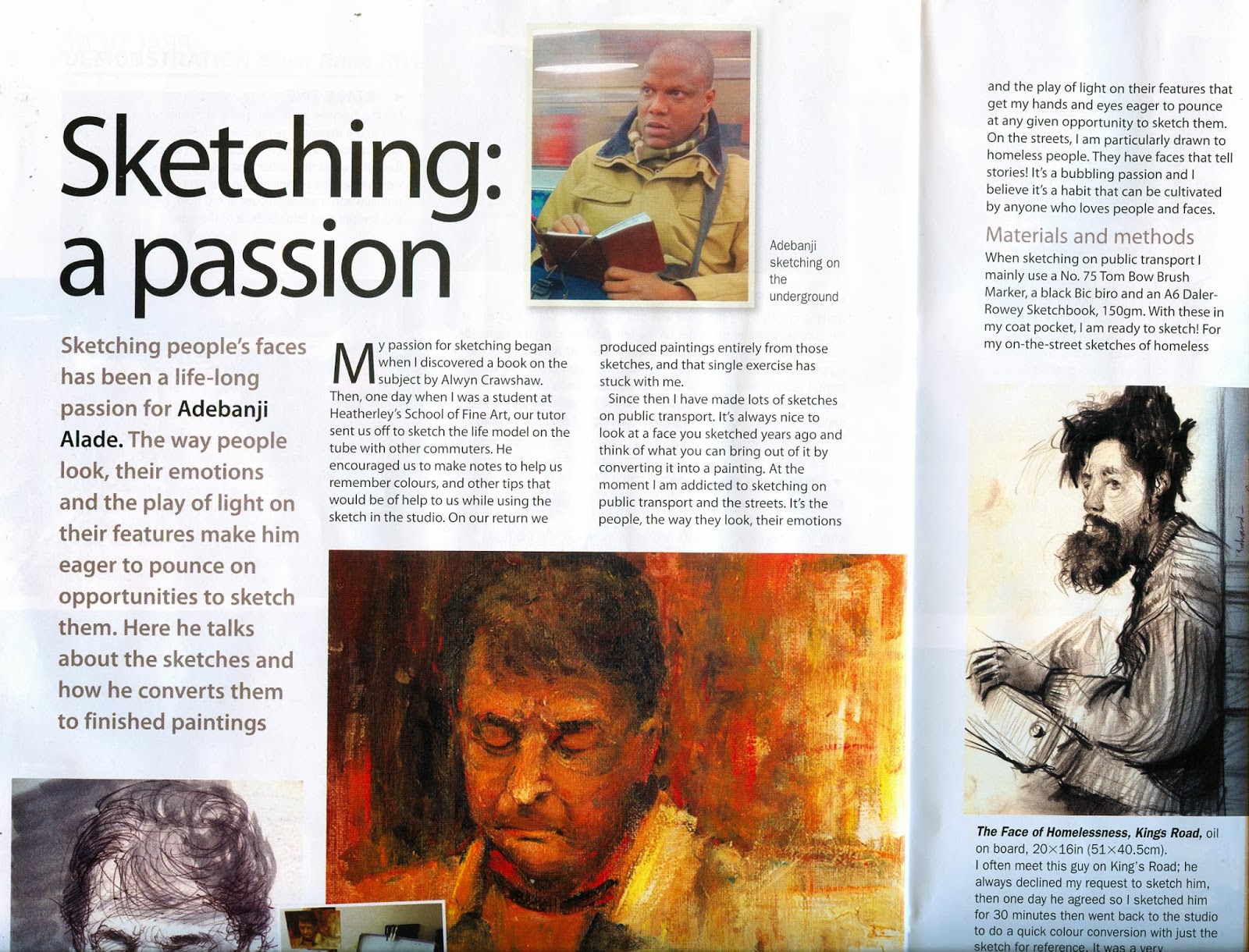 ADEBANJI ALADE MY ART, MY PASSION FOR SKETCHING Featured in The