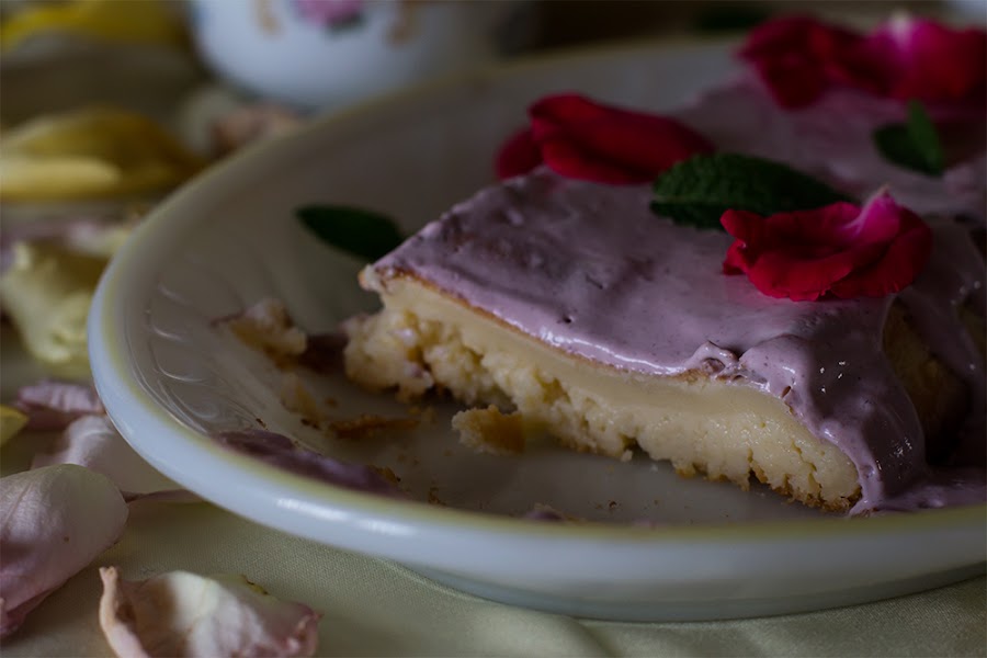 Pastel fácil con cobertura de mora