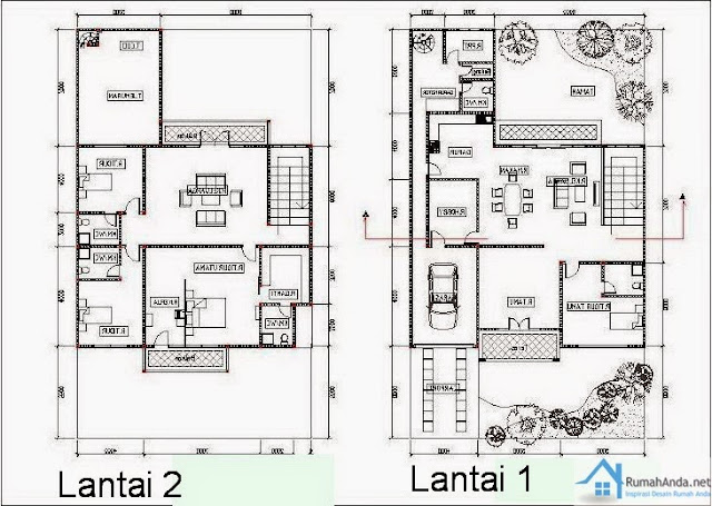 Contoh Denah Rumah Type 36 Minimalis 2 Lantai