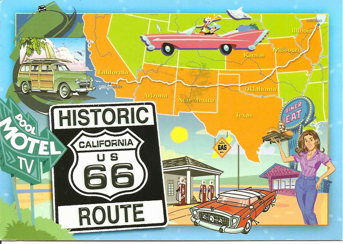 USA Historic Route 66 Postcard