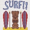  surf tiki hawaiian surf board cross stitch chart