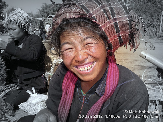 Burma, Myanmar, Inle Lake, Intha woman, Burmese woman, people, street portrait, headshot, Burmese market woman, focal black and white