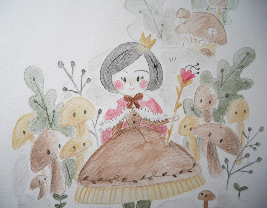 illustration,ilustración, cute mushroom, seta mona, mushroom kingdom