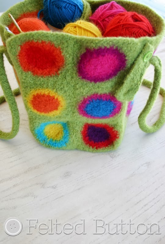 Colorful Crochet Patterns by Felted Button (It's Stashing Tote)