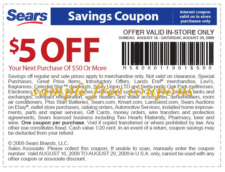 Sears Coupons January 2014