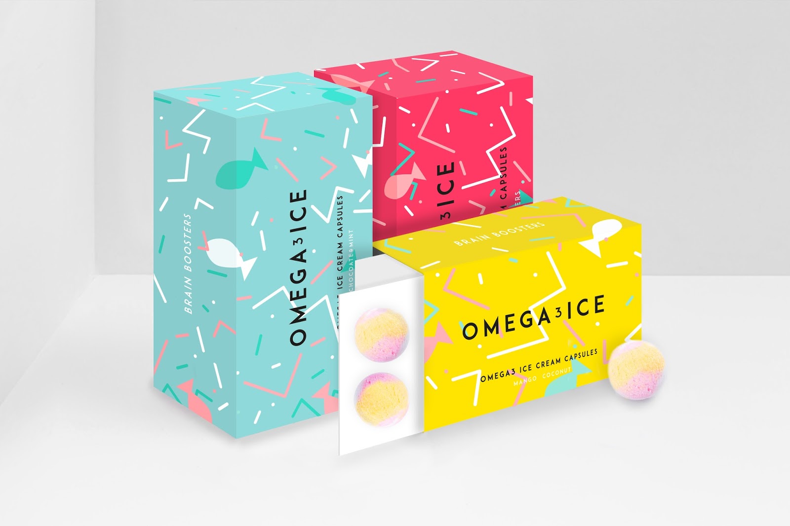 Omega3 Ice Brain Boosters Ice Cream (Concept) on Packaging of the World