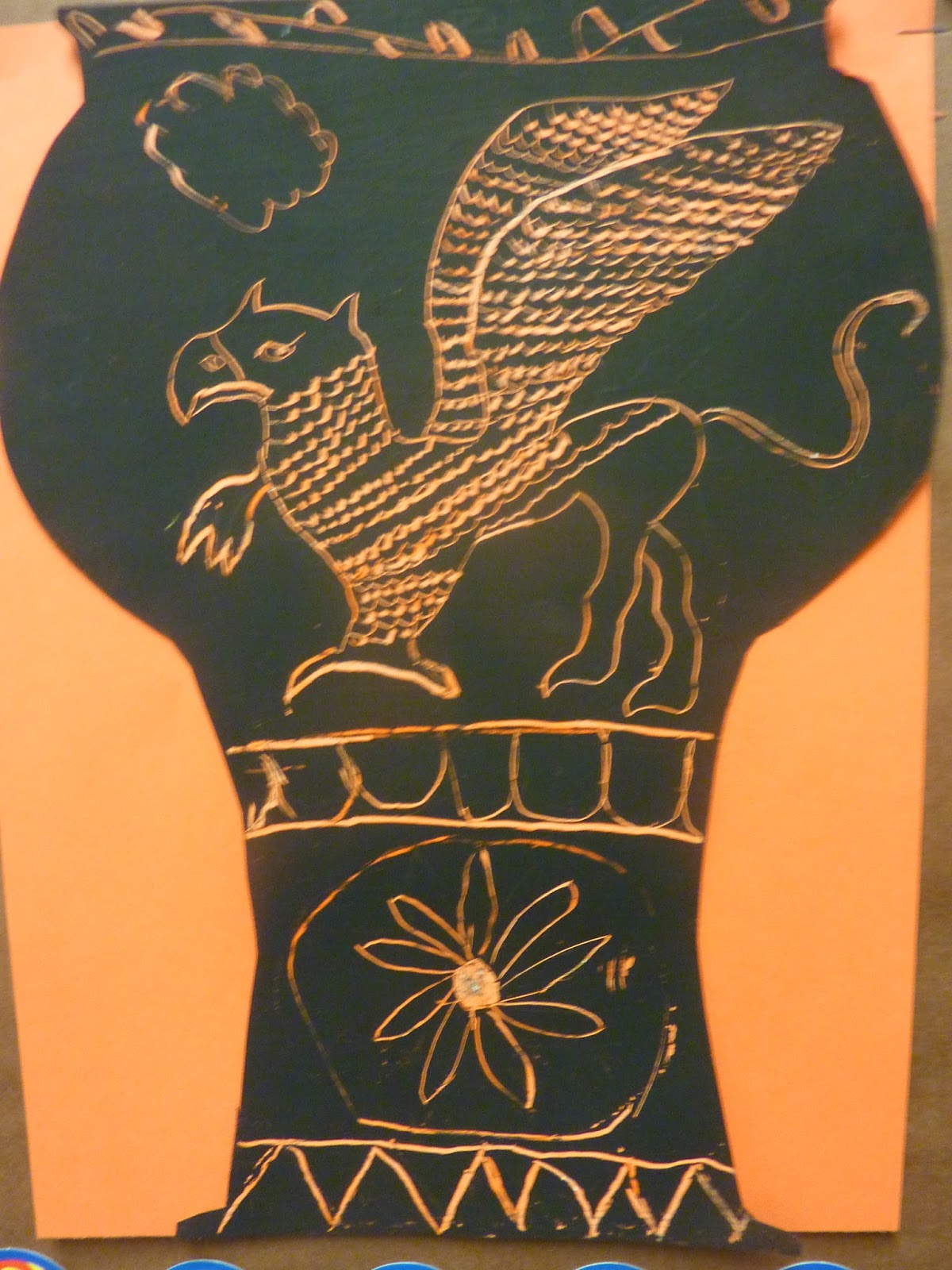 P. C. K. Art Room Greek Scratchboard Vases 6th Grade
