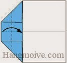 Bước 4: Gấp cạnh giấy sang phải. Bước 4: Gấp cạnh giấy sang phải.