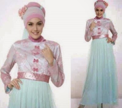 Baju muslim dress brokat muslimah yang trendy Baju muslim dress brokat muslimah yang trendy