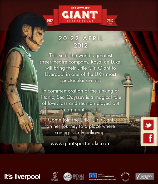 MindTheLiverpool Giant puppet in Liverpool for Titanic anniversary