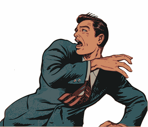Hombre de comic huyendo Hombre de comic huyendo