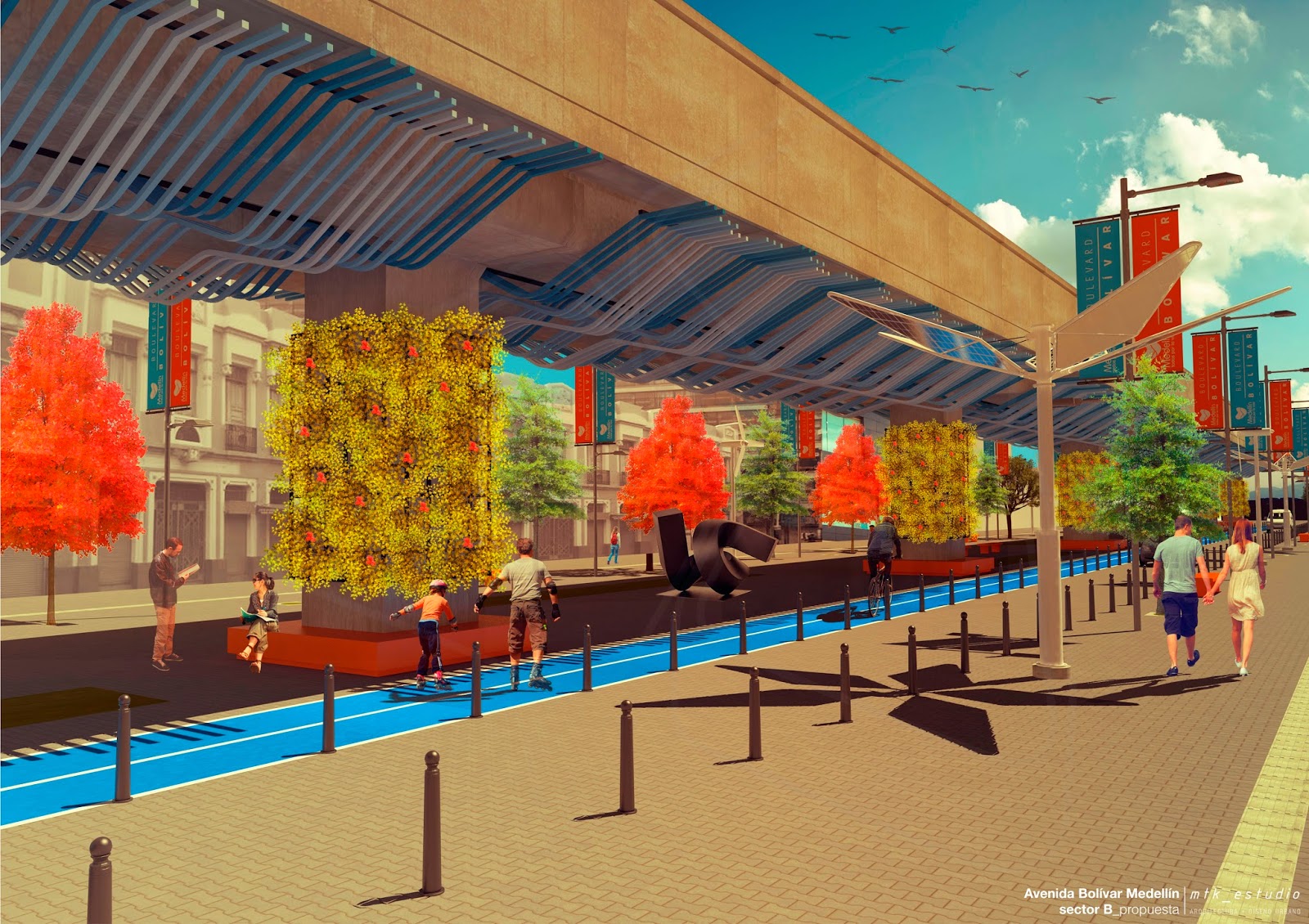 MTK ESTUDIO: Propuesta de Diseño Urbano "Concurso Avenida Bolívar Medellín"