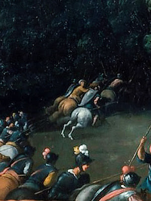 Zurbarán. Batalla del Sotillo. Detalle: huida de los moros hacia el río