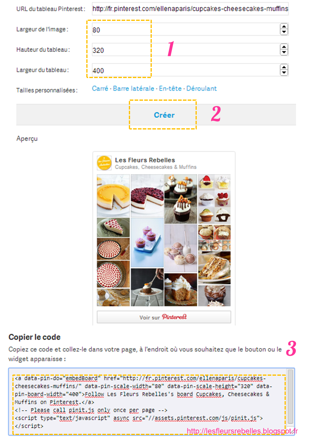 Tutoriel widget Pinterest blog