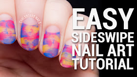 Easy Sideswipe Nail Art Tutorial by @chalkboardnails