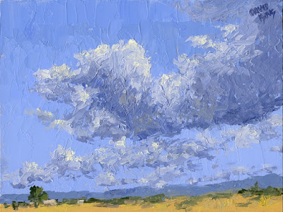 art painting palette knife landscape rural cloud sky