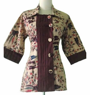 Model batik kerja wanita modern desain lengan panjang Model batik kerja wanita modern desain lengan panjang