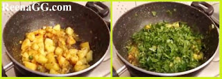 Bathua Aalu Fry Hindi Recipe step 2
