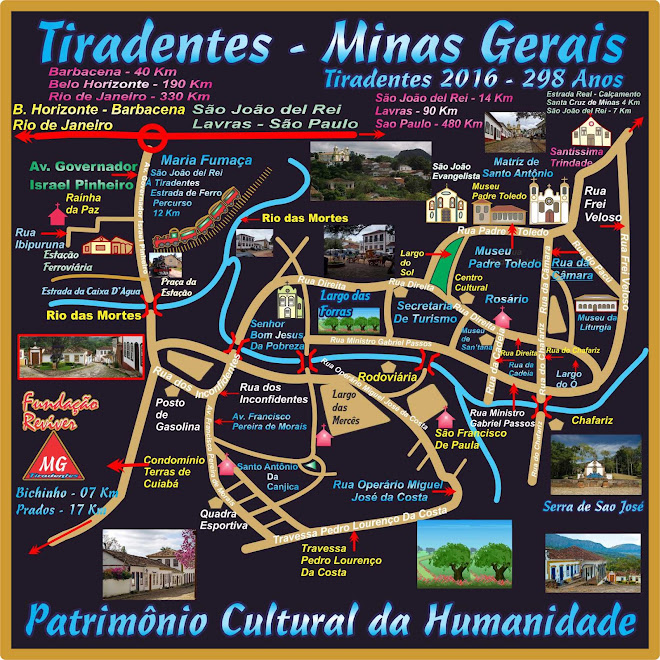 Mapa Turístico de Tiradentes - Minas Gerais