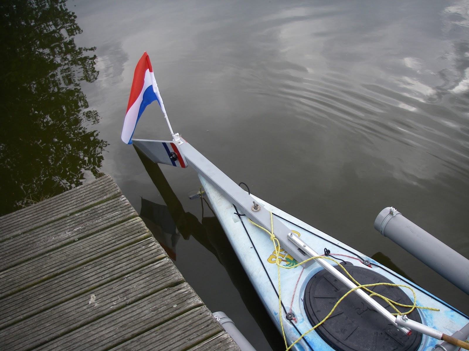 The small lee boards are much faster for light winds like today. I ...