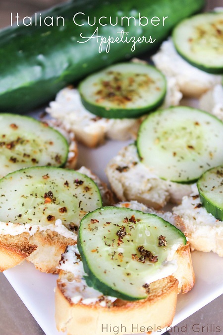 Italian Cucumber Appetizers - High Heels and Grills