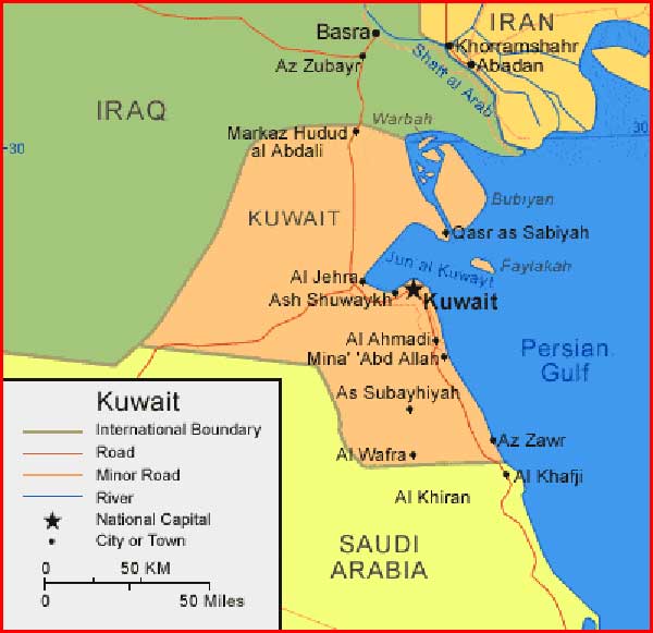  Peta Kuwait