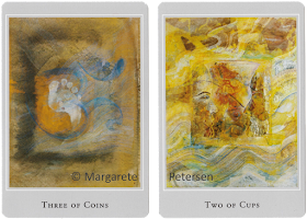 Three of Coins Two of Cups Margarete Petersen Tarot