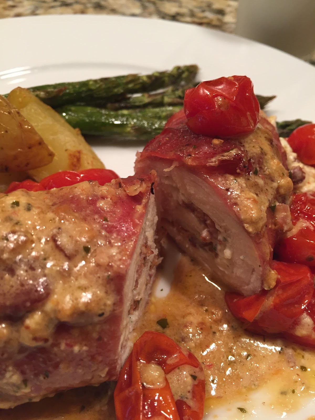 Dawn's Recipes Proscuitto Wrapped Stuffed Chicken Breast