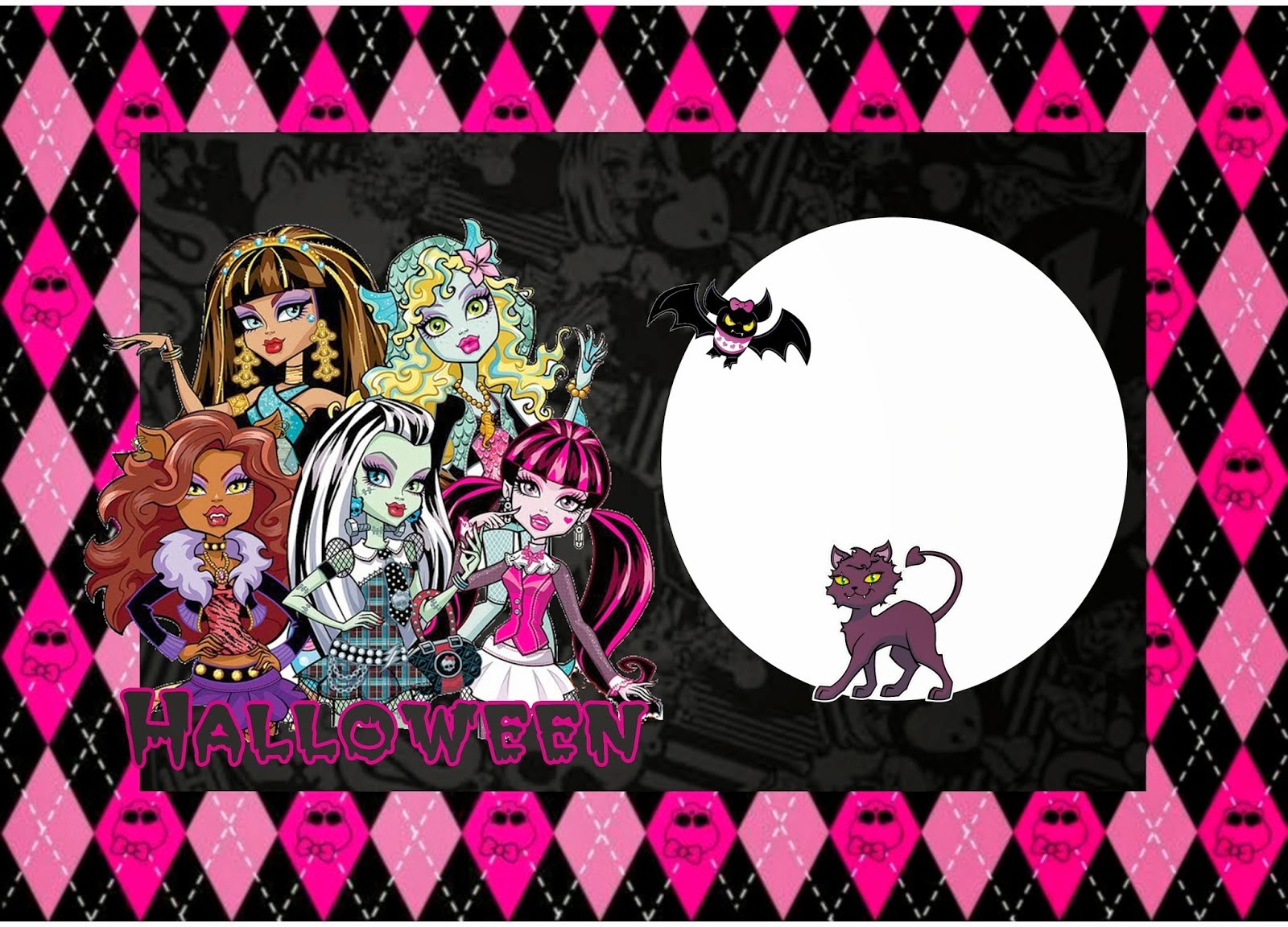 Kit de Monster High Especial Halloween para Imprimir Gratis. Invitaciones, Tarjetas, Marcos de Fotos o Etiquetas.