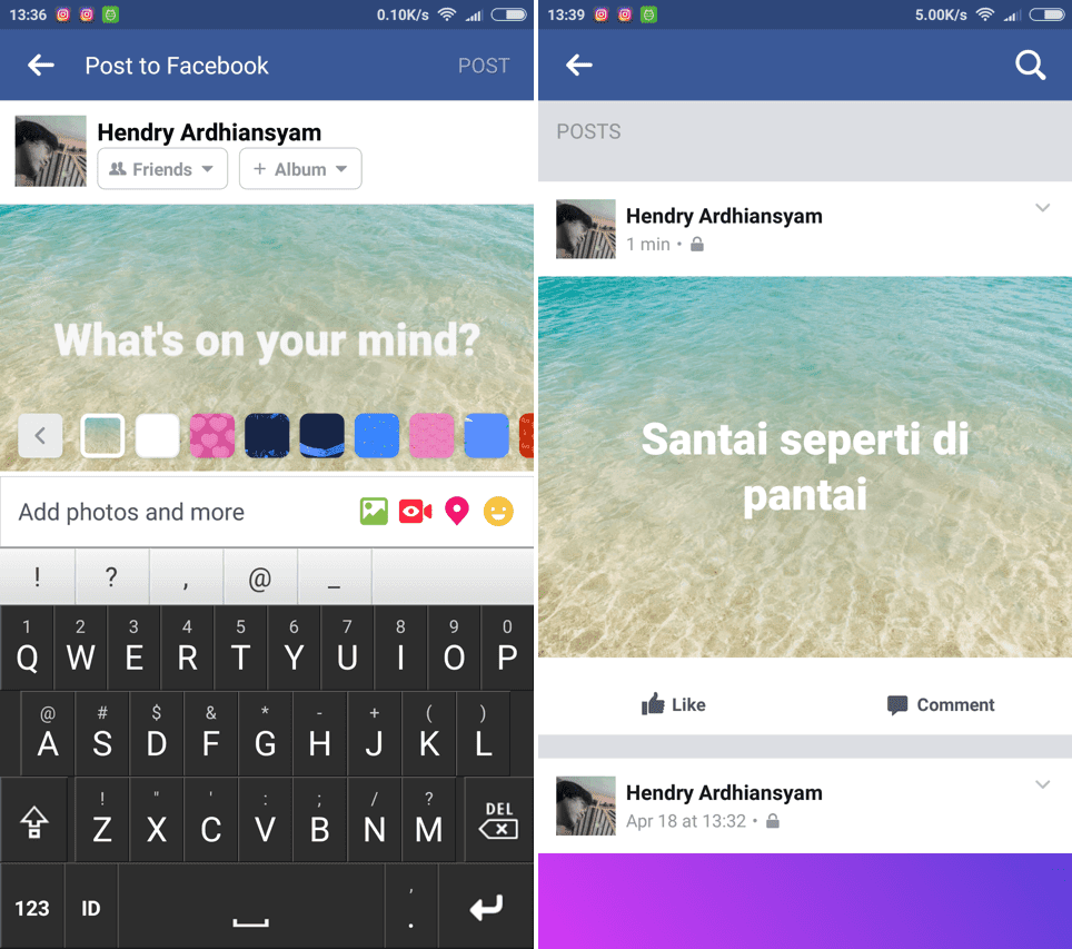 Cara Membuat Status Facebook dengan Background Gambar