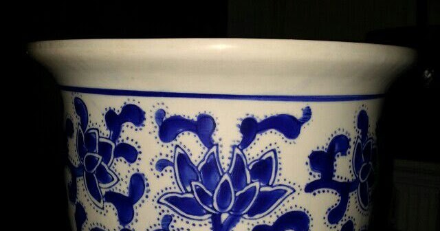  Pot  Biru  Putih  Jepang Japanese Blue And White Jardiniere 