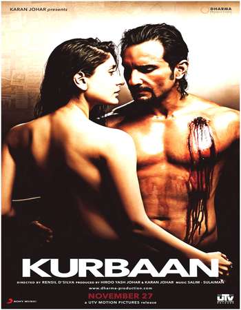 Poster Of Kurbaan 2009 Hindi 475MB BRRip 720p ESubs HEVC Watch Online Free Download Worldfree4u