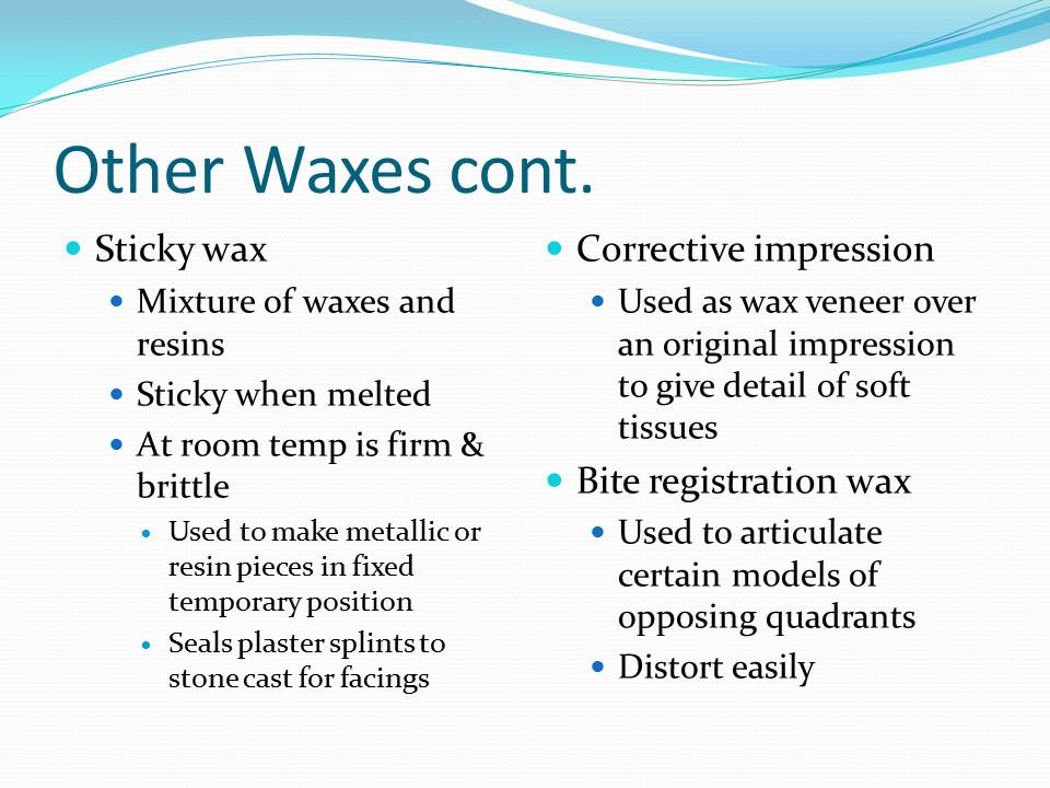 Dentistry WAXES