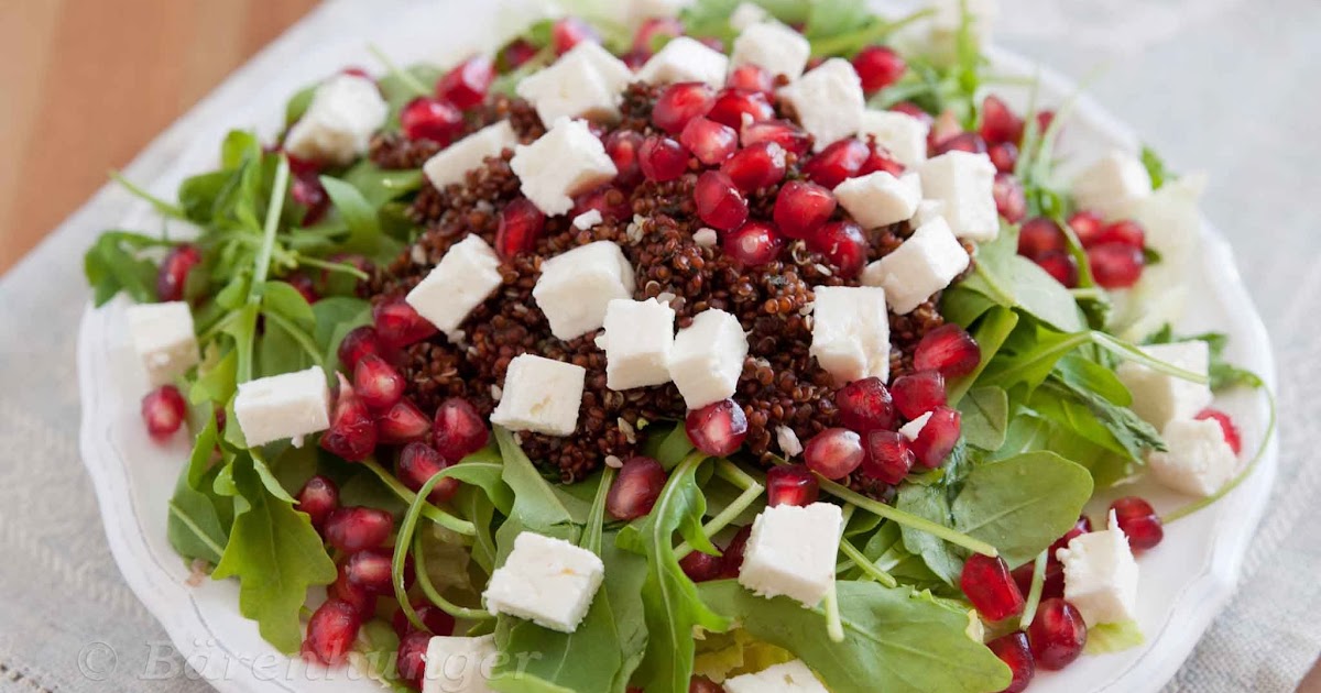 Bärenhunger: Salat mit Quinoa, Feta und Granatapfel Kernen